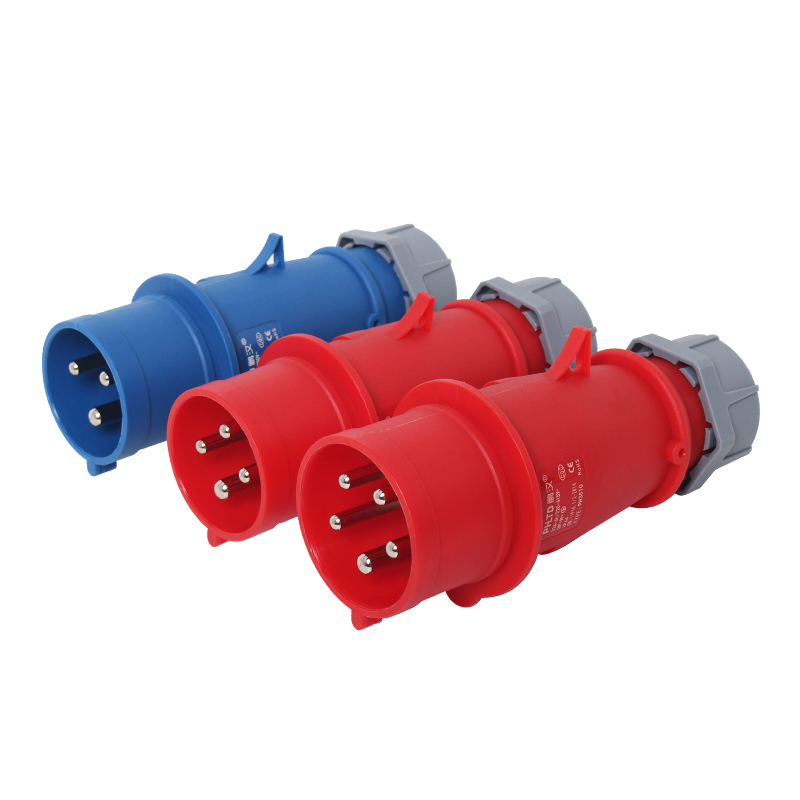 PHLTD IP44 Flame Retardant Industrial Aviation Plug Socket, 3/4/5 Core, 16A-32A, 380V