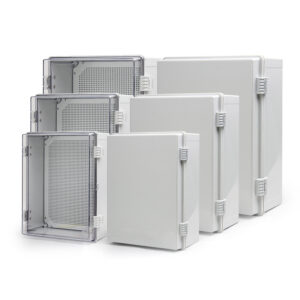 PHLTD Outdoor Waterproof Plastic Distribution Box with Transparent Grey Base