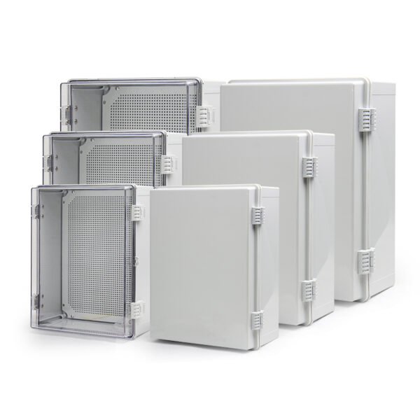 PHLTD Outdoor Waterproof Plastic Distribution Box with Transparent Grey Base