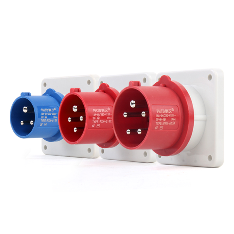 PHLTD Waterproof Industrial Power Supply Concealed Plug 3-Core, 4-Core, 5-Core, 16A-32A, Concealed Design Plug