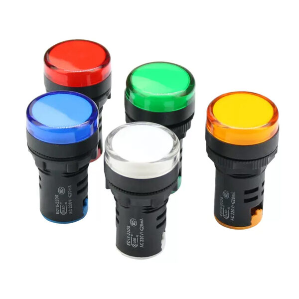 PHLTD LED Indicator Light 220V Power Signal Light Red Green Yellow Indicator Light for Electrical Box