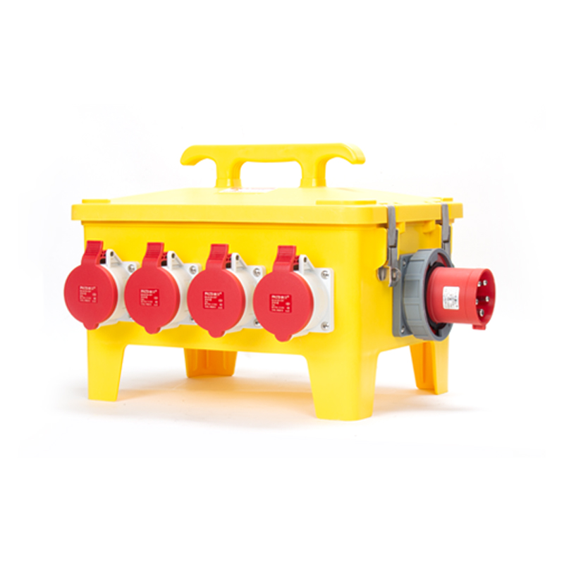 4PHLTD Handheld Industrial Box 5P63A Concealed Plug 8 Industrial Sockets with Main Switch and Open Circuit Leakage