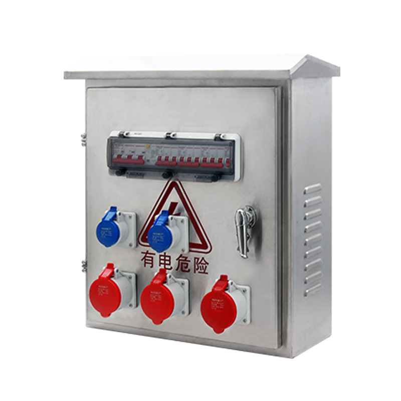 5PHLTD industrial socket box 304 stainless steel maintenance power box with two outputs and three types of switch protection with total switch size 600X500X180mm