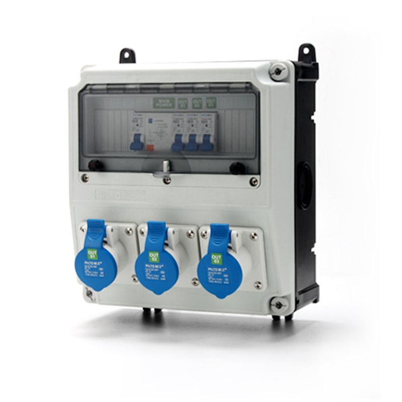 5PHLTD splicing distribution box industrial socket 3P 16A with leakage protection and air switch box size 350X270X165mm